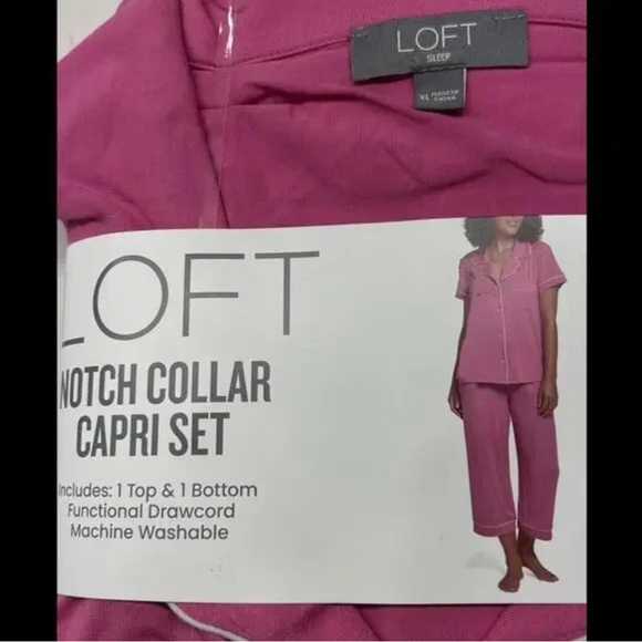 LOFT Pink Button-Down Pajama Set Like New! - Picture 2 of 8